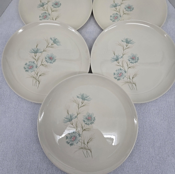 Set Of 5 Vintage Taylor Smith Taylor Ever Yours Boutonniere Dinner Plates EUC - Picture 4 of 13